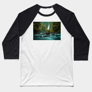 Tropic Waterfall on a Rocky River in Rain Forest Baseball T-Shirt